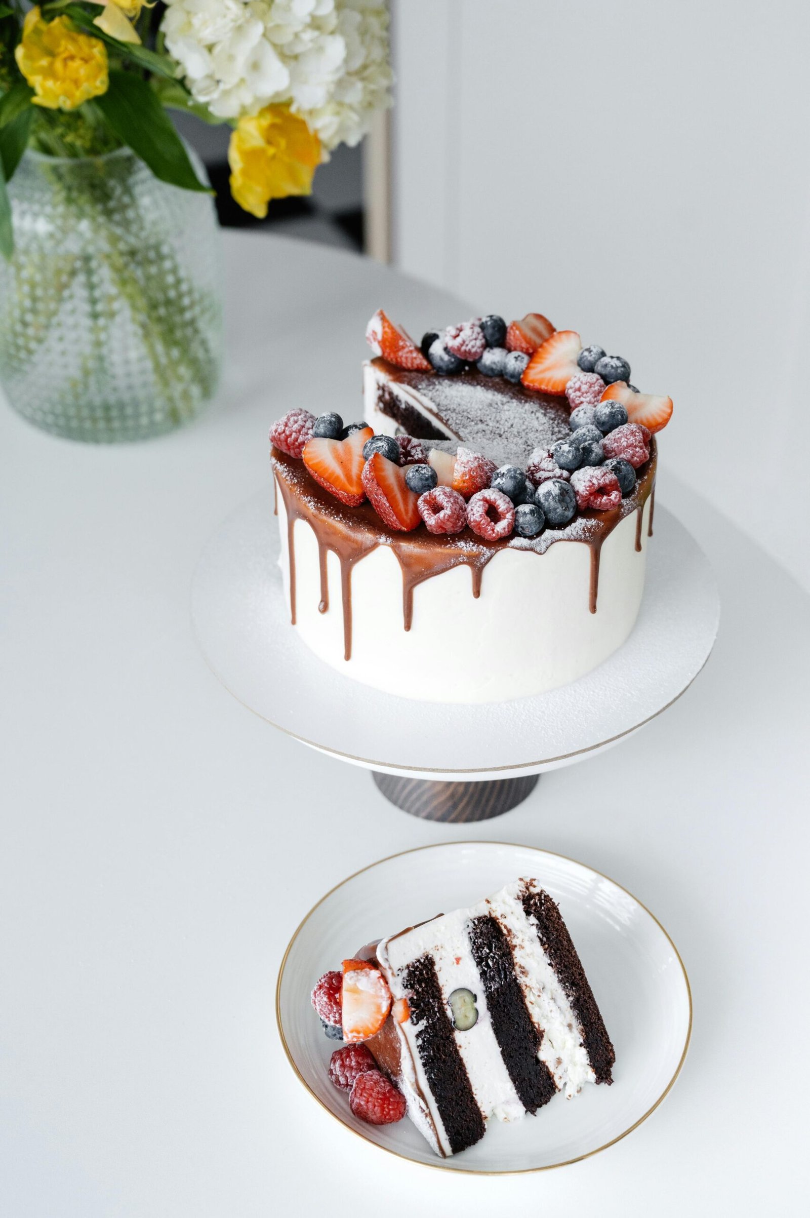 Vegan Choco-Vanilla Fruit Cake